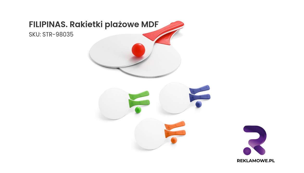 FILIPINAS rakietki plażowe MDF – zestaw rakietek do gry na plaży