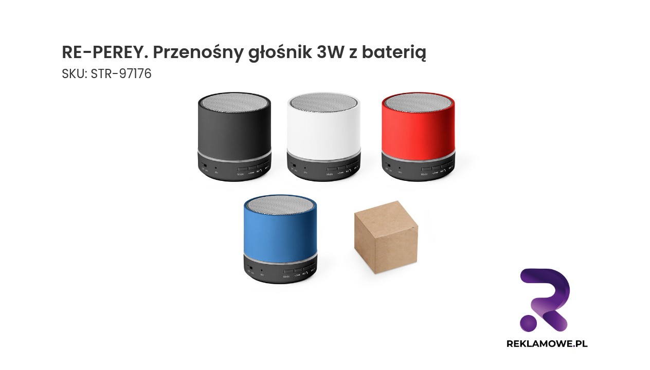 RE-PEREY przenośny głośnik 3W z baterią – kompaktowy głośnik bezprzewodowy